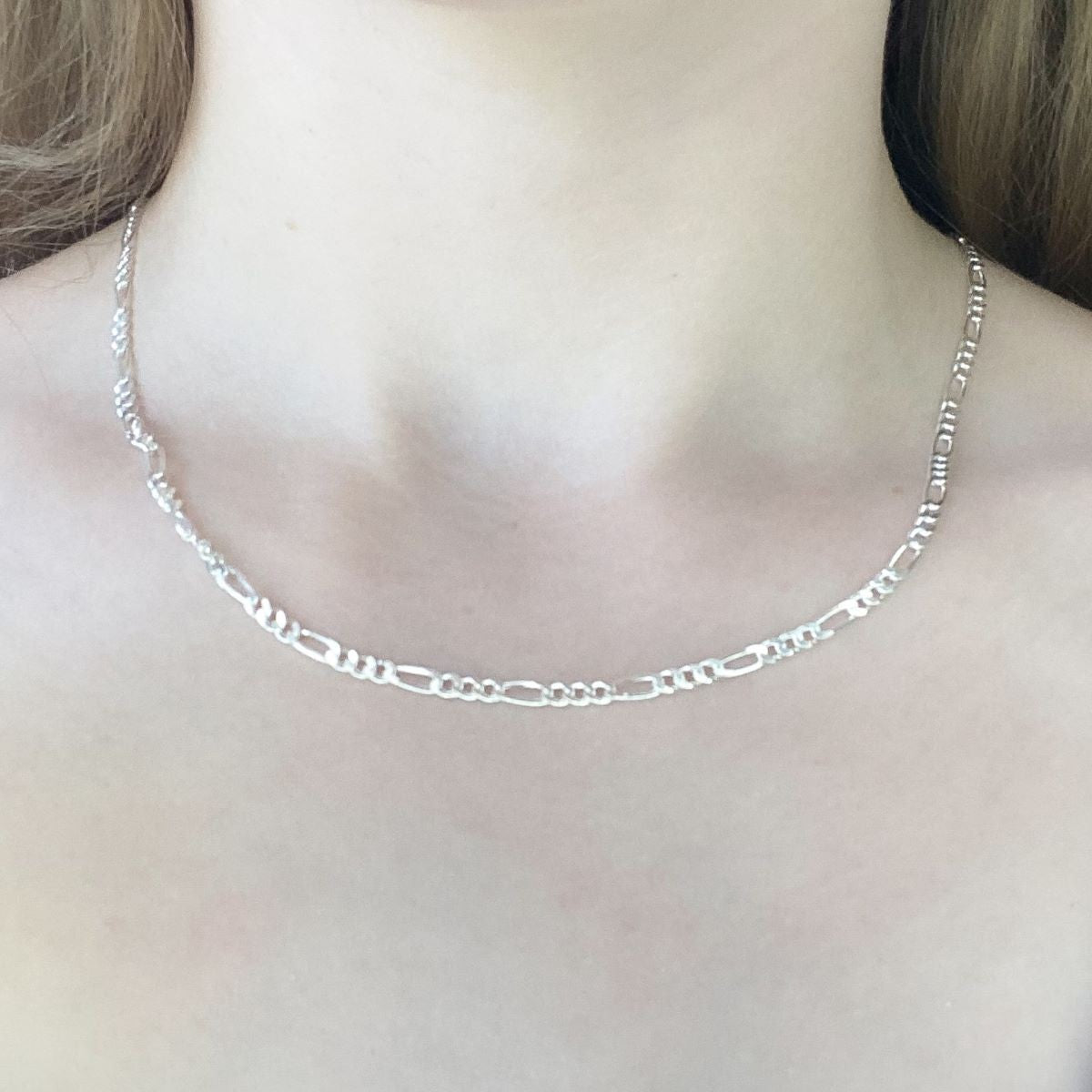 Sterling Silver 3.8 mm Figaro Chain