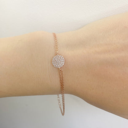 Sterling Silver Rose Gold Plated CZ Bracelet