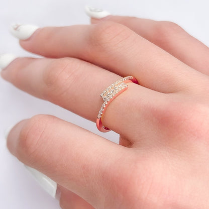 Sterling Silver Rose Gold Plated CZ Ring