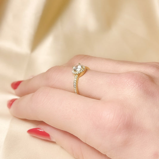 Sterling Silver Gold Plated CZ Ring "Soleste"