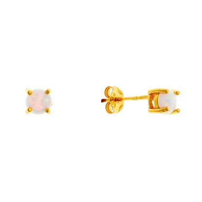 Sterling Silver Gold Plated Synthetic Opal Studs