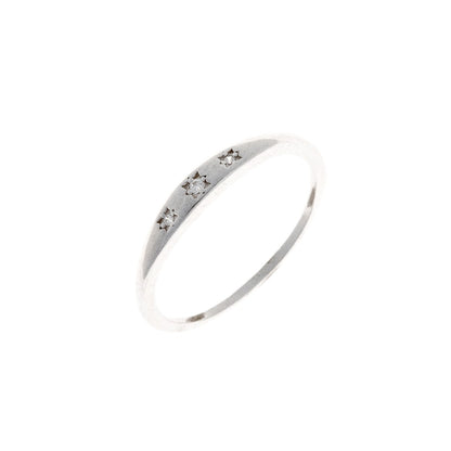 Sterling Silver Rhodium Plated CZ Ring