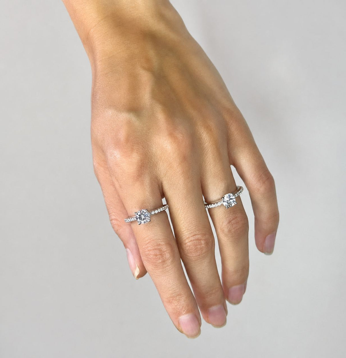 Sterling Silver Rhodium Plated CZ Ring "City Nights"
