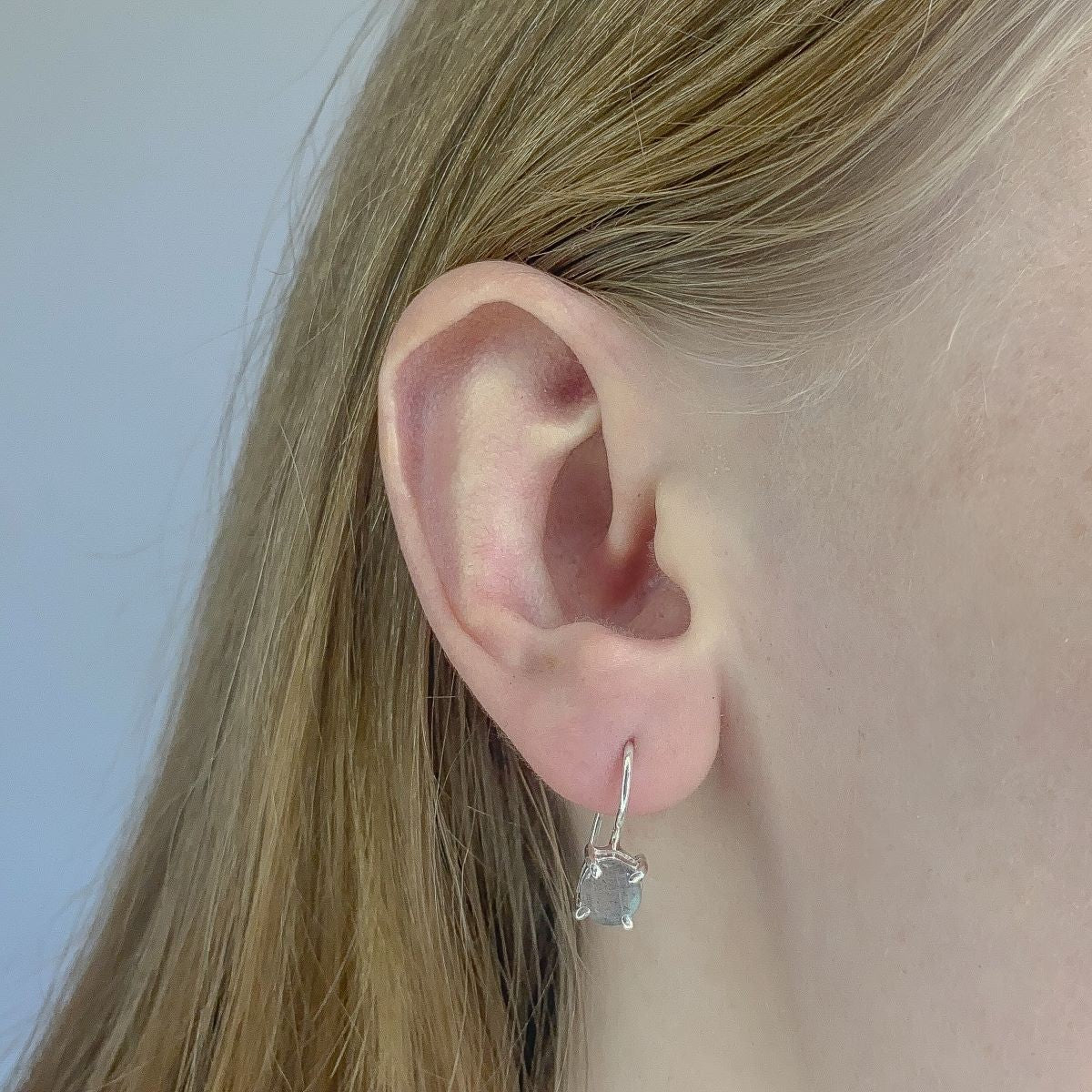 Sterling Silver Drop Earrings with Labradorite