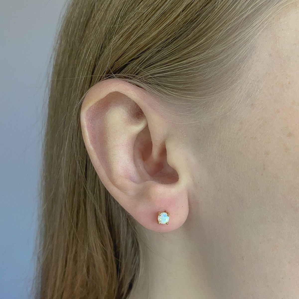 Sterling Silver Gold Plated Synthetic Opal Studs