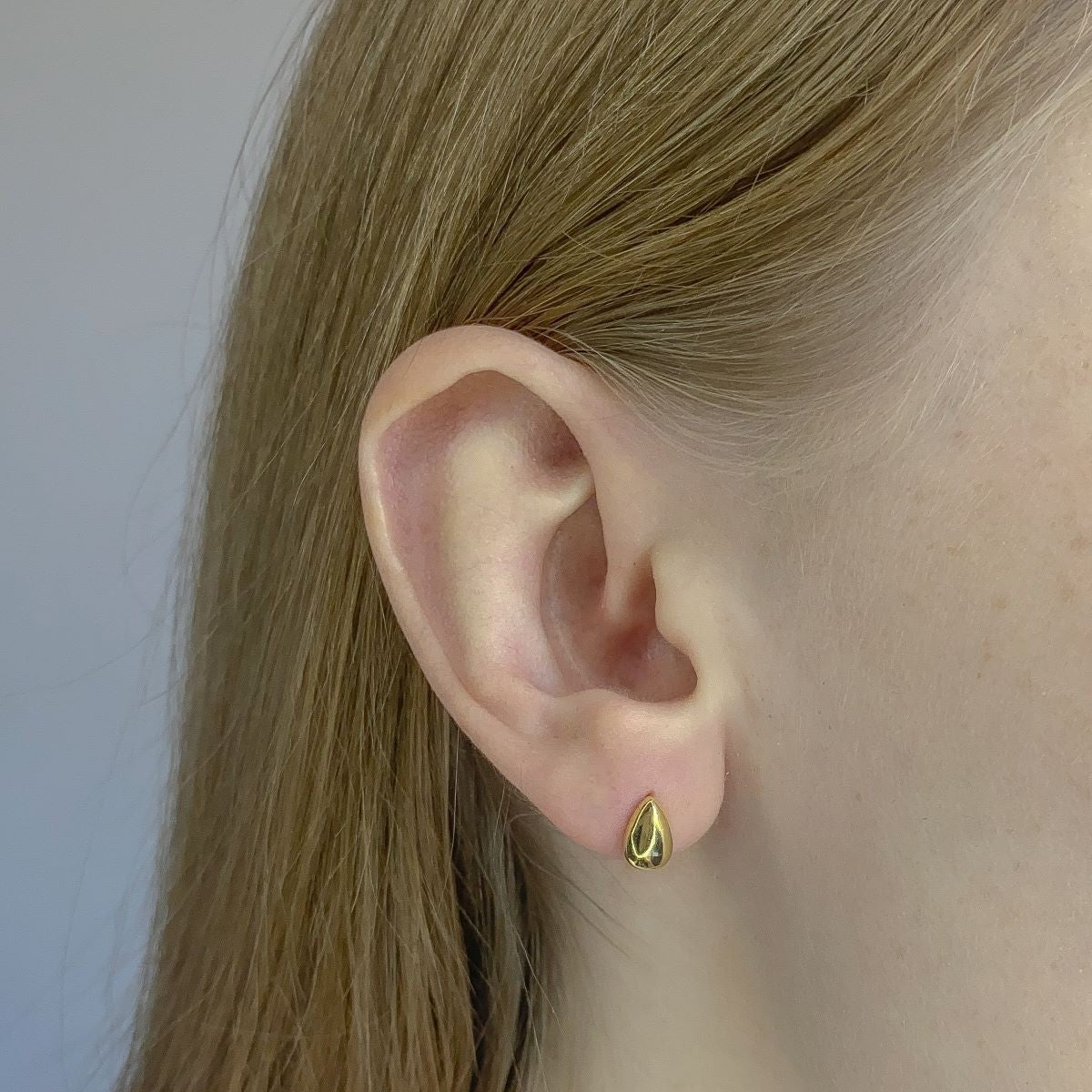 Sterling Silver Drop Shaped Studs