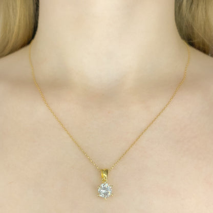 Sidabrinis pakabukas su cirkonio akute ir grandinėle