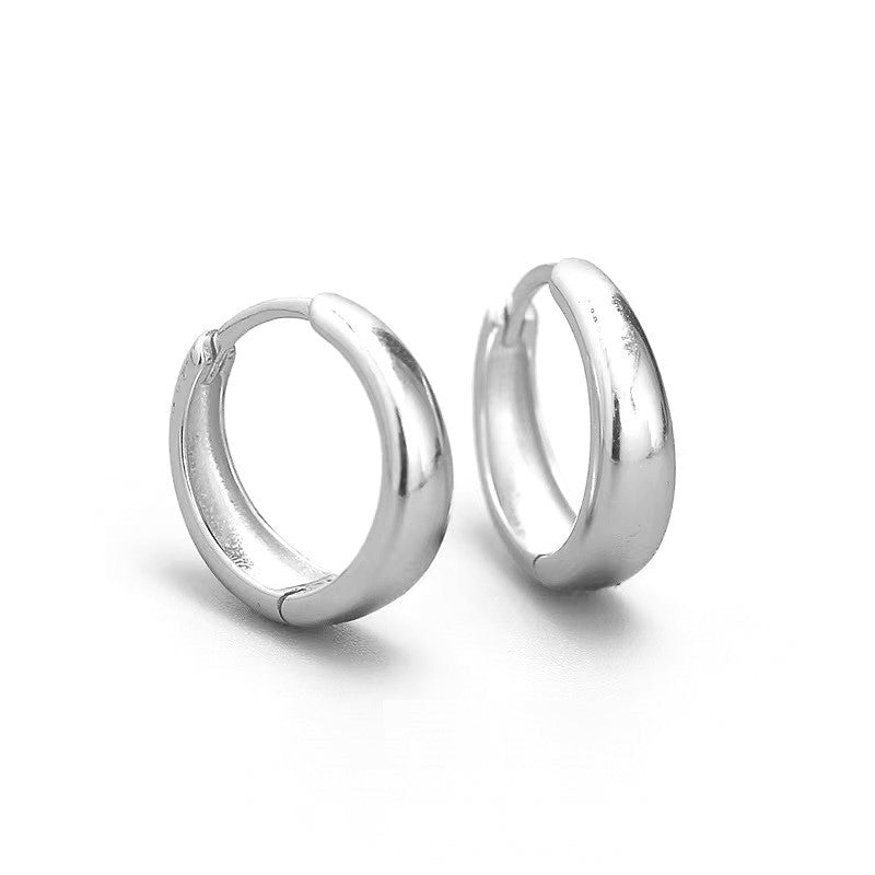 Sterling Silver Rhodium Plated Hoops