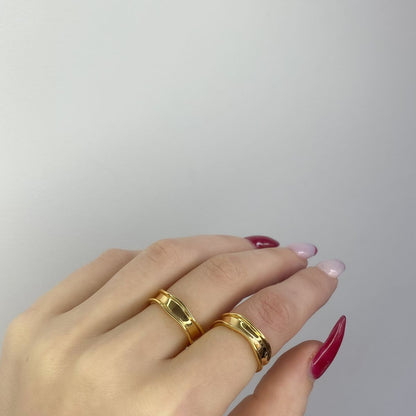 Sterling Silver Gold Plated Uneven Ring