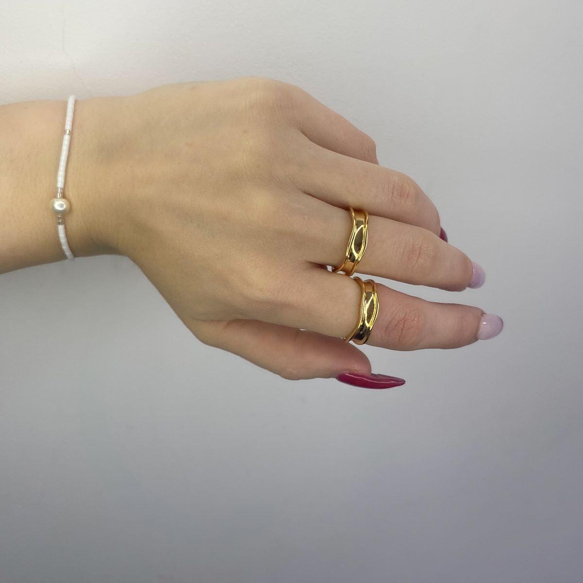 Sterling Silver Gold Plated Uneven Ring