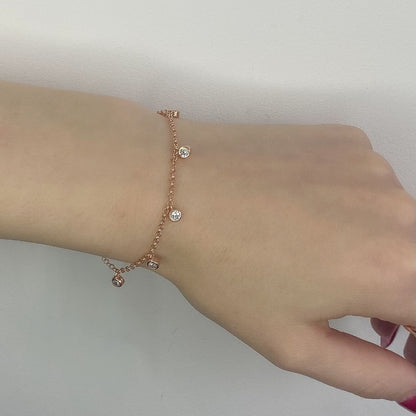 Sterling Silver Rose Gold Plated CZ Bracelet