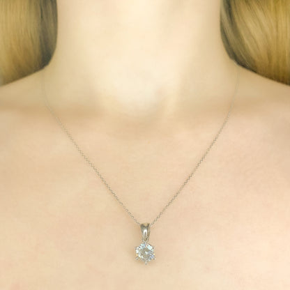 Sidabrinis pakabukas su cirkonio akute ir grandinėle