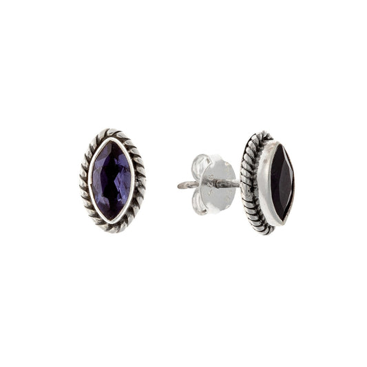 Sterling Silver Iolite Studs