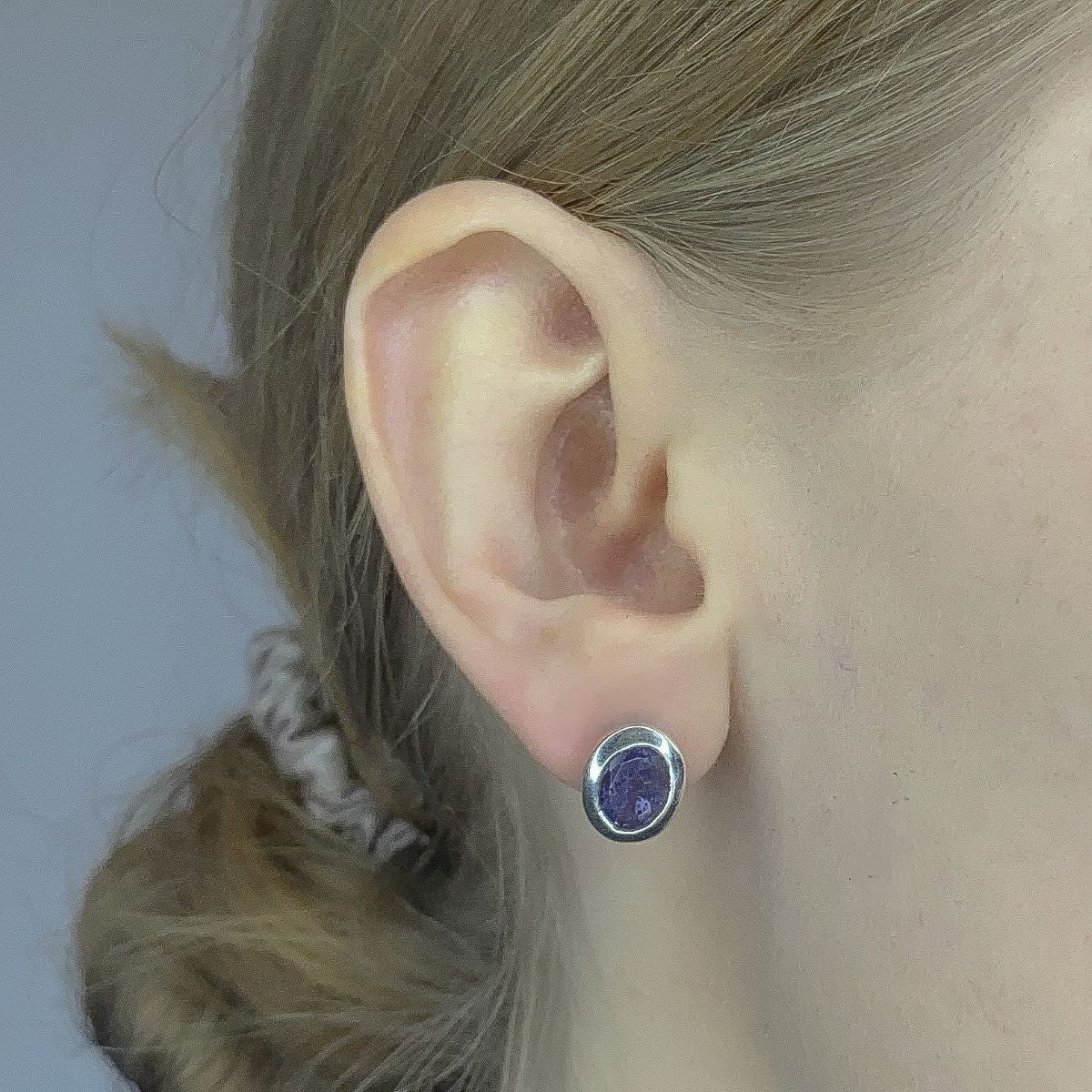 Sterling Silver Iolite Studs