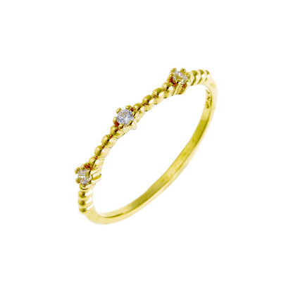 Sterling Silver Gold Plated CZ Ring