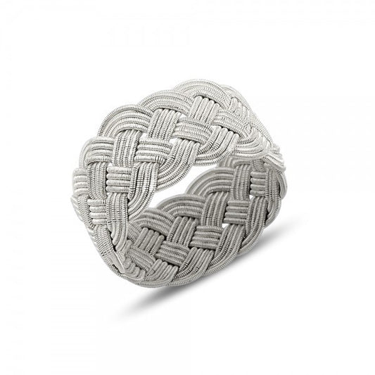 Sterling Silver 10 mm Braided Band Ring