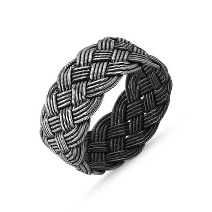 Sterling Silver 10 mm Braided Band Ring