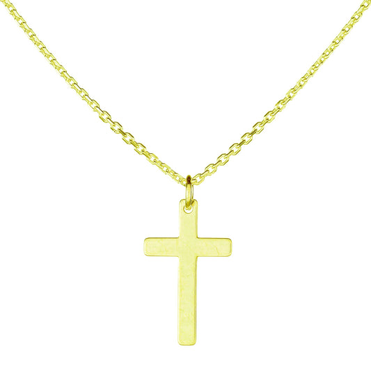 Sterling Silver Gold Plated Cross Necklace