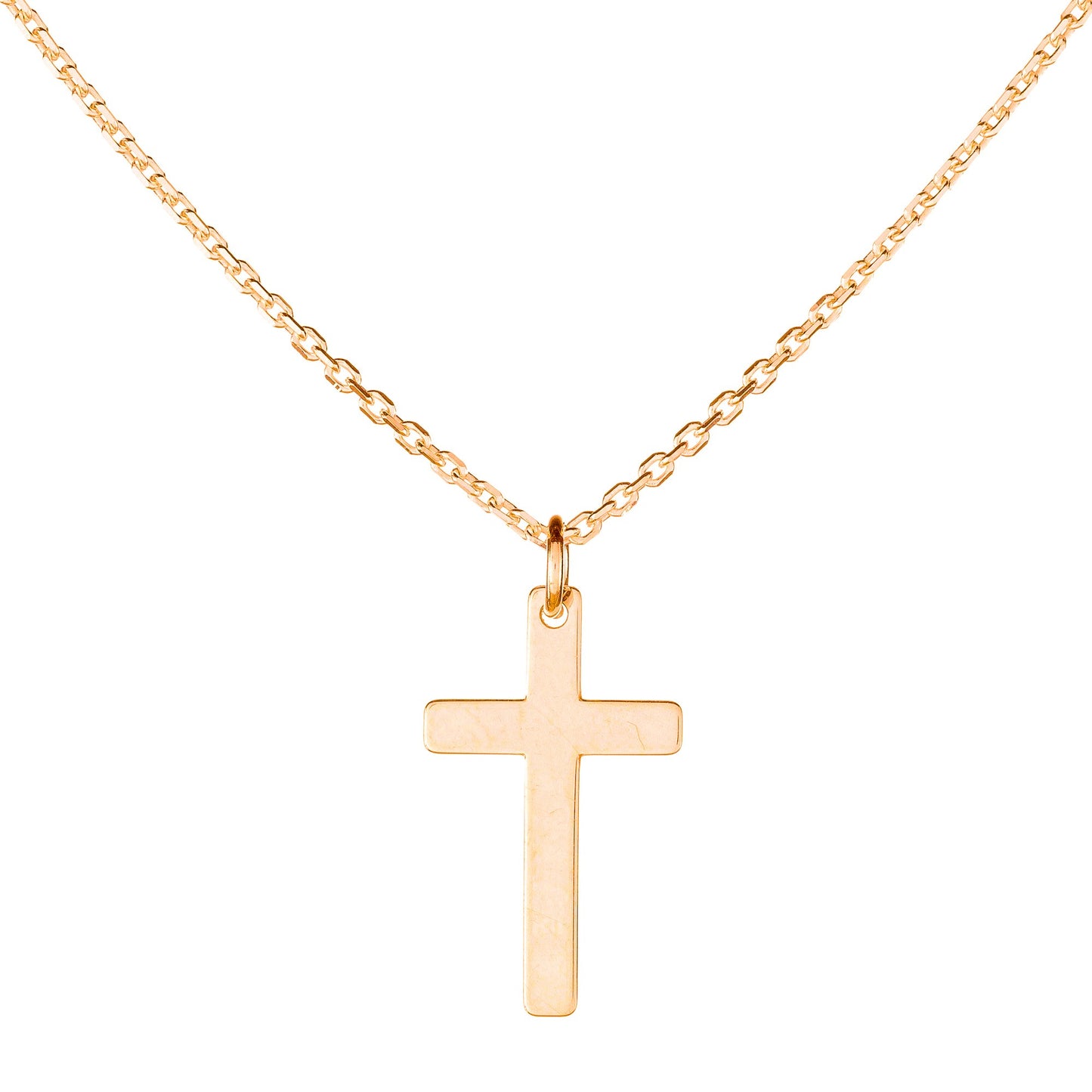 Sterling Silver Rose Gold Plated Cross Necklace