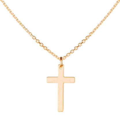 Sterling Silver Rose Gold Plated Cross Necklace