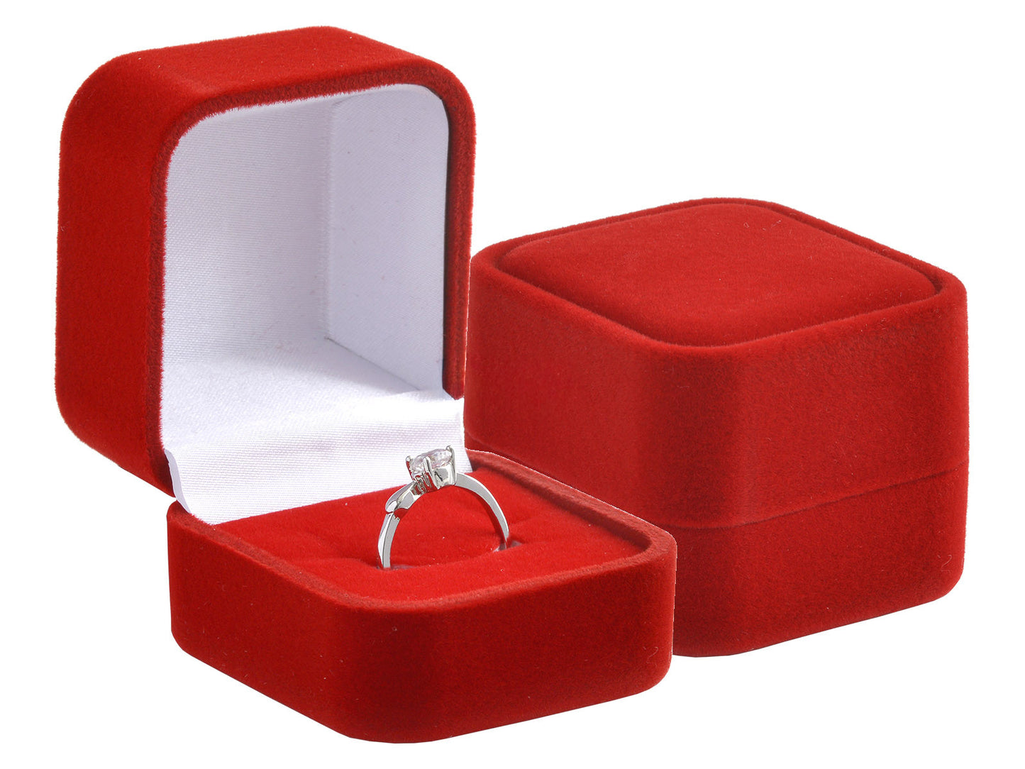 Aksominės 4 spalvų dėžutės žiedui ar auskarams