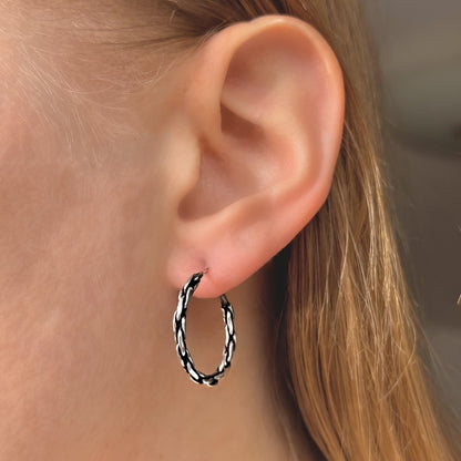 Oxidized Silver 12 - 30 mm Hoops