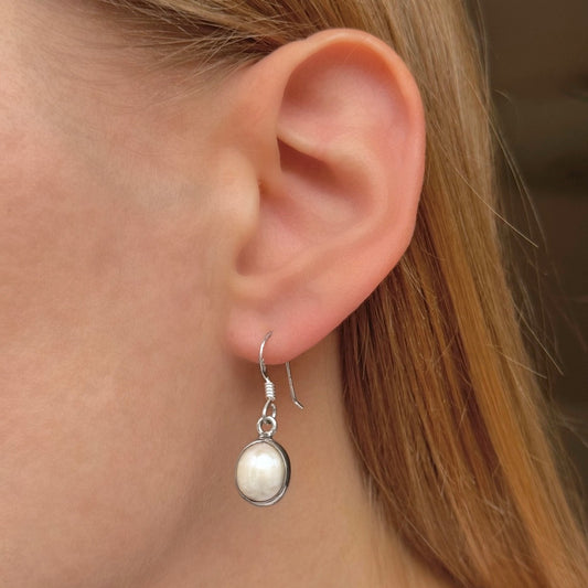 Sterling Silver Pearl Drop Earrings