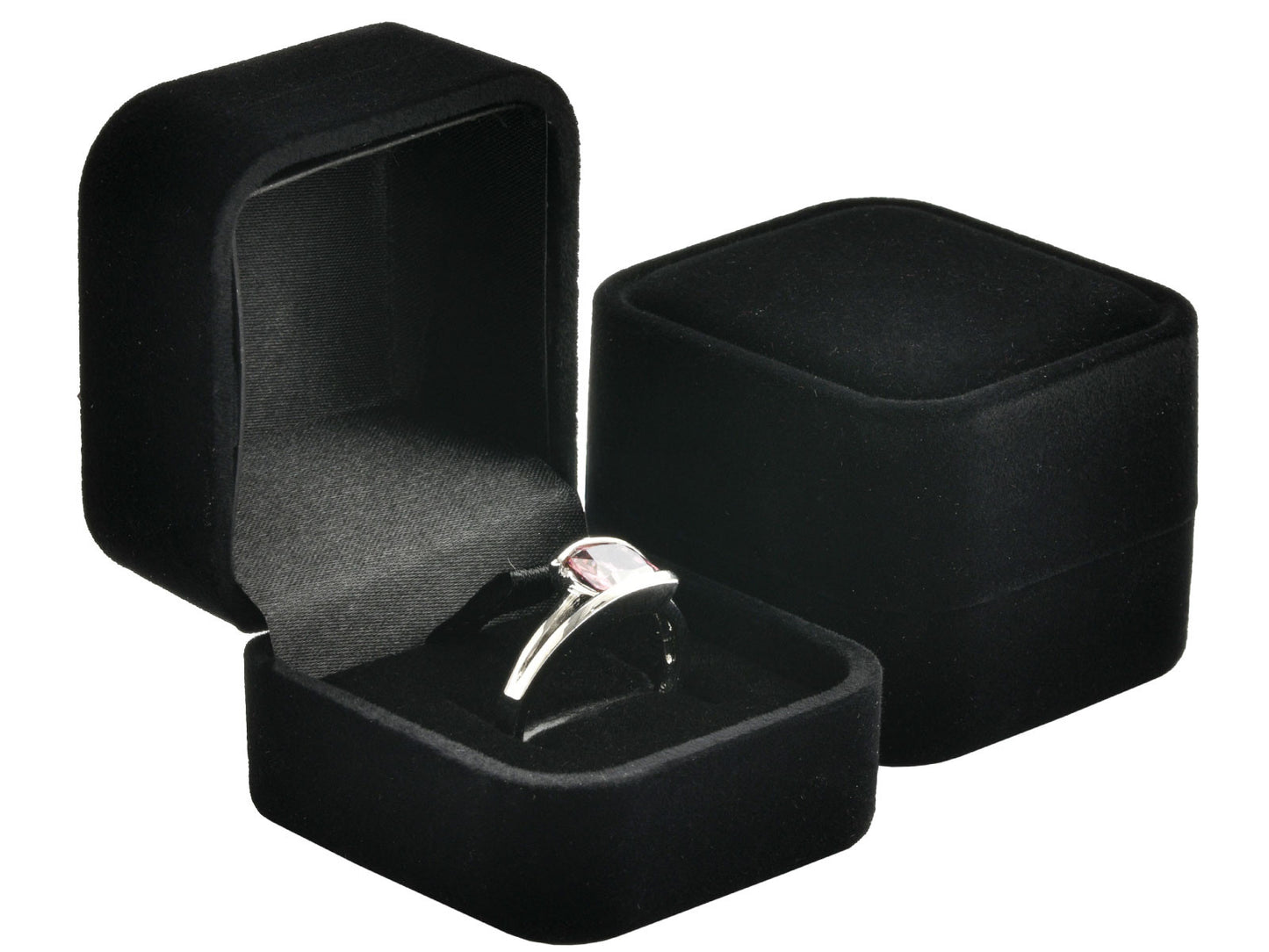 Aksominės 4 spalvų dėžutės žiedui ar auskarams