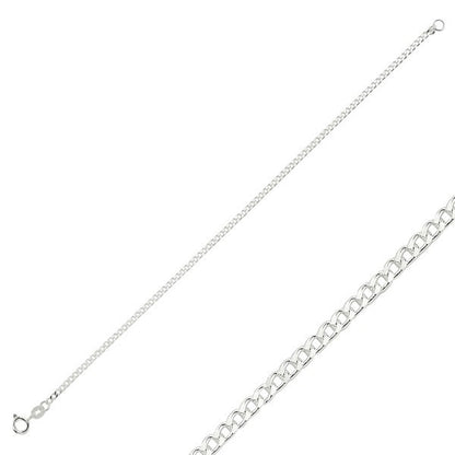 Sterling Silver 1.35 mm Curb Chain Bracelet