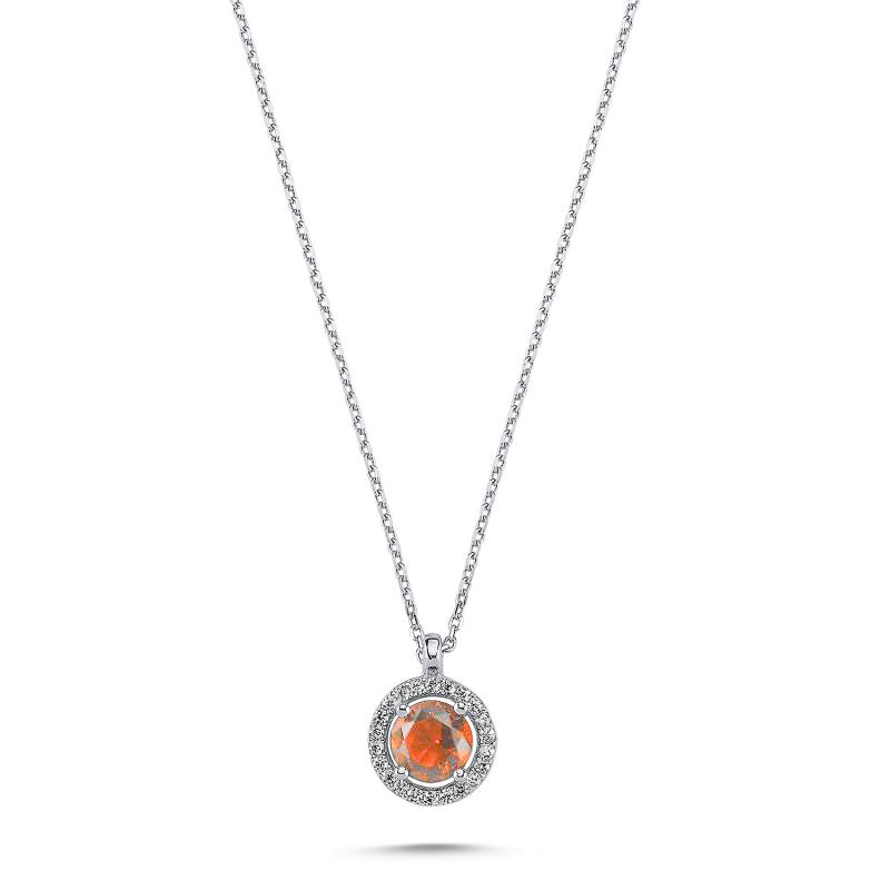 Sterling Silver Rhodium Plated CZ Necklace