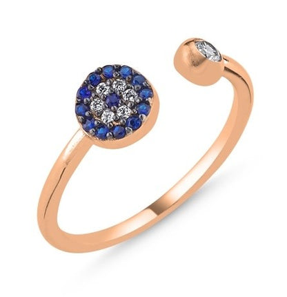 Sterling Silver Rose Gold Plated CZ Ring