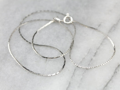 Sterling Silver Rhodium Plated 0.5 mm Cobra Chain