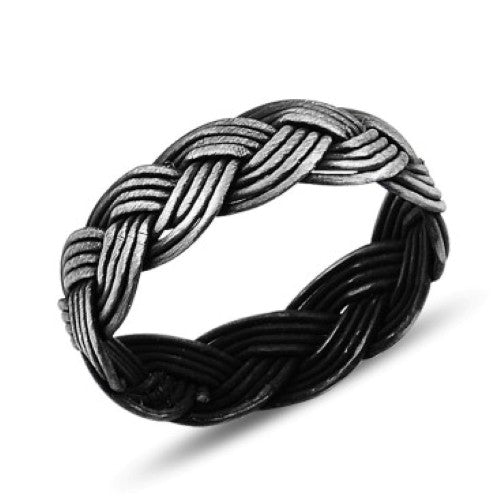 Sterling Silver 6 mm Braided Band Ring