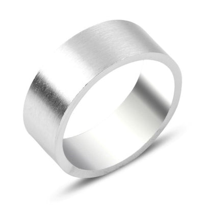 Sterling Silver Matte 8 mm Band Ring