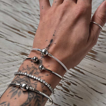 Sidabrinė rodžiuota apyrankė