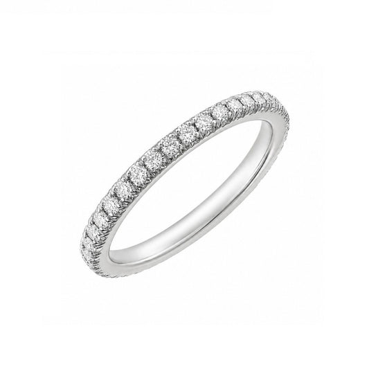Sterling Silver Rhodium Plated 1.5 mm CZ Band Ring