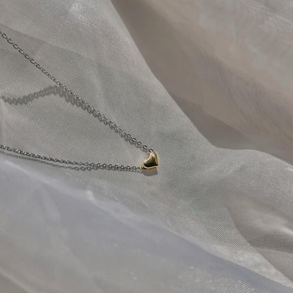 Sterling Silver Minimalist Heart Necklace