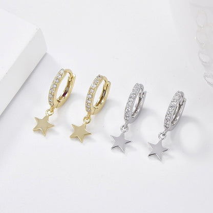 Sidabrinės rinkutės su kabančia žvaigždute