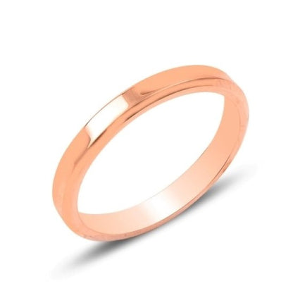 Silver Rose Gold Plated 3 mm Band Ring