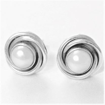 Sterling Silver Pearl Studs