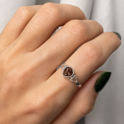 Smoky Quartz silver ring