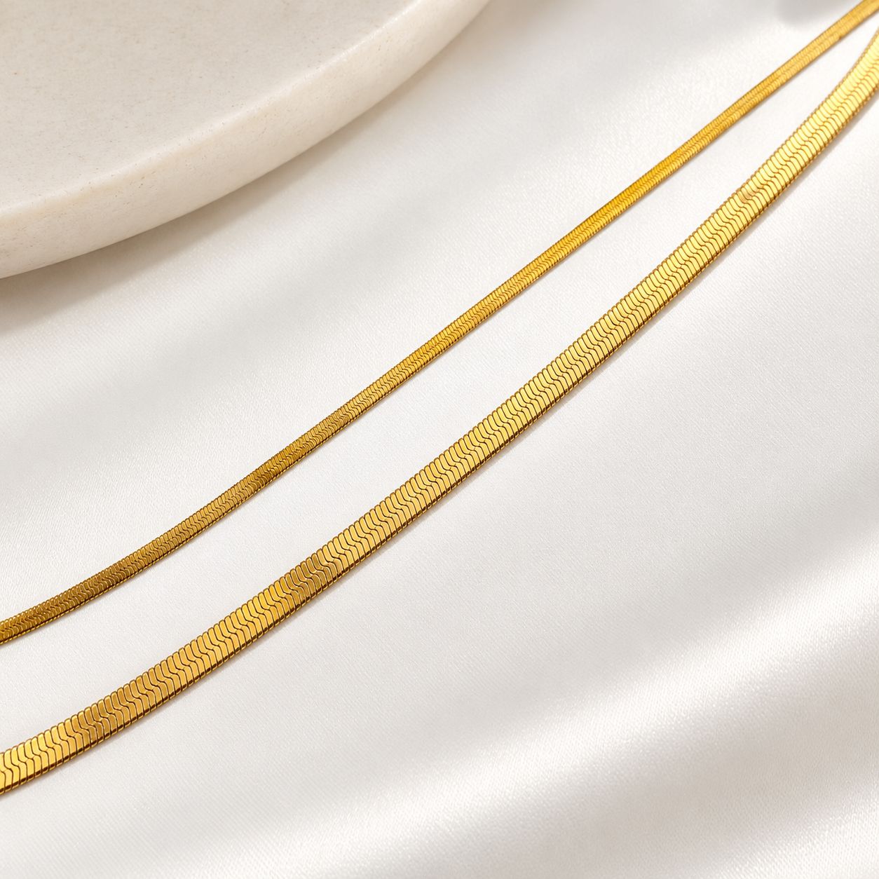2-3mm pločio auksuota grandinėlė „Flat Chain“