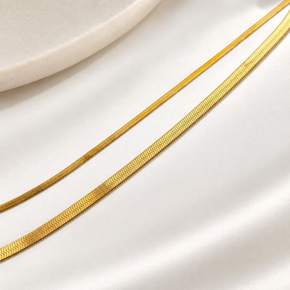 2-3mm pločio auksuota grandinėlė „Flat Chain“