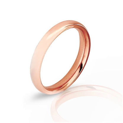 Sterling Silver Rose Gold Plated 3 mm Classic Band Ring