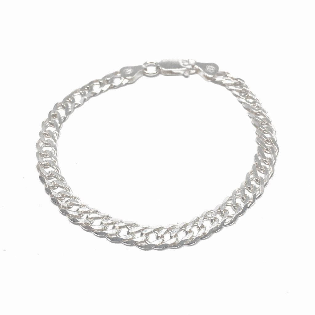 Sterling Silver 7.1 mm Rombo Chain Bracelet