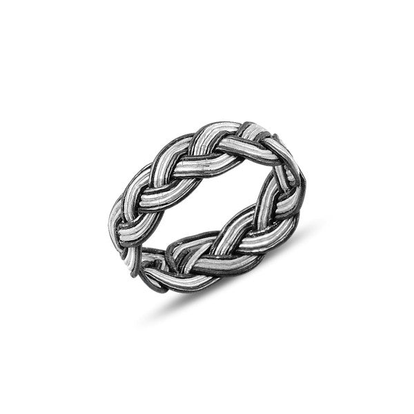 Sterling Silver 6 mm Braided Band Ring