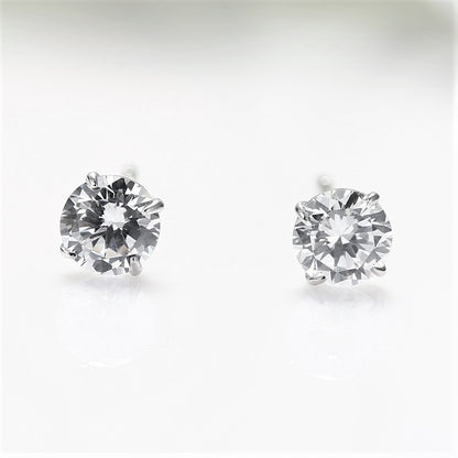 Sterling Silver 3 - 8 mm CZ Crystal Studs