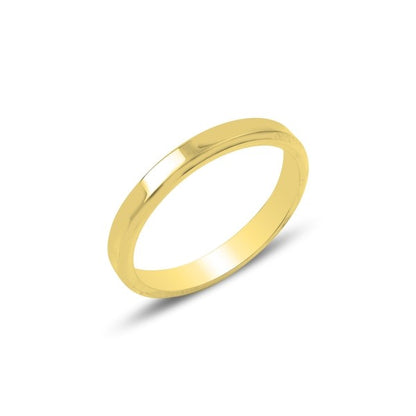 Sterling Silver Gold Plated 3 mm Band Ring