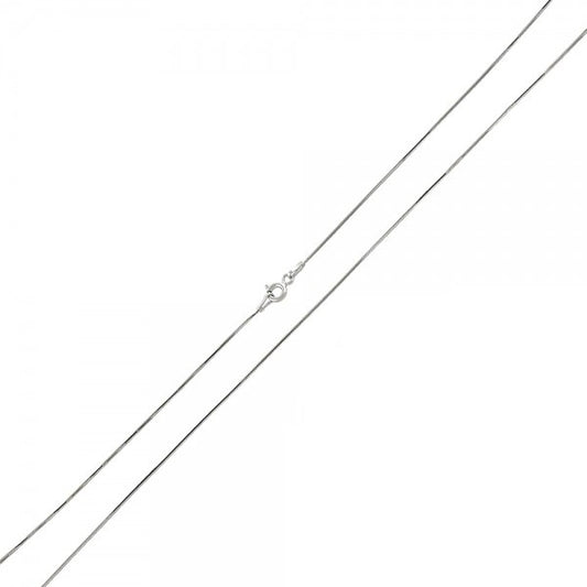 Sterling Silver Rhodium Plated 0.7 mm Diamond Cut Snake Chain