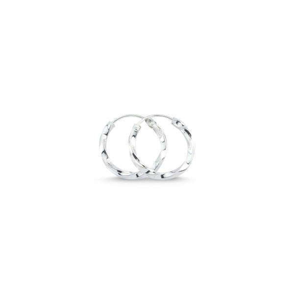 Silver 12 - 30 mm Twisted Hoops